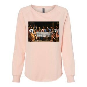 The Lord Jesus Christ With 12 Apostles On The Lords Supper Womens California Wash Sweatshirt