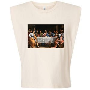 The Lord Jesus Christ With 12 Apostles On The Lords Supper Garment-Dyed Women's Muscle Tee