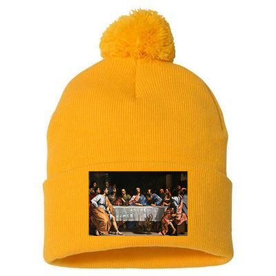 The Lord Jesus Christ With 12 Apostles On The Lords Supper Pom Pom 12in Knit Beanie