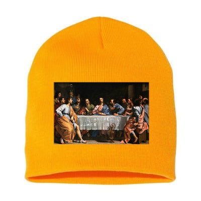 The Lord Jesus Christ With 12 Apostles On The Lords Supper Short Acrylic Beanie