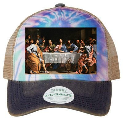 The Lord Jesus Christ With 12 Apostles On The Lords Supper Legacy Tie Dye Trucker Hat