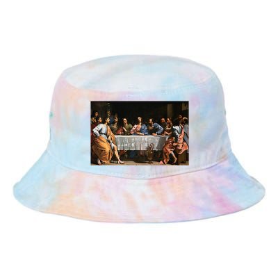 The Lord Jesus Christ With 12 Apostles On The Lords Supper Tie Dye Newport Bucket Hat