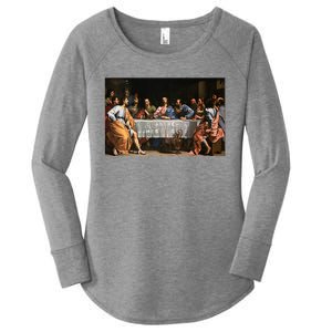 The Lord Jesus Christ With 12 Apostles On The Lords Supper Women's Perfect Tri Tunic Long Sleeve Shirt