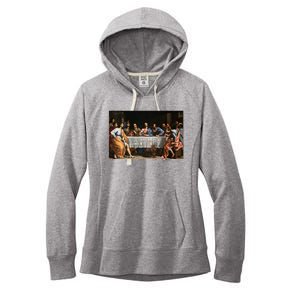 The Lord Jesus Christ With 12 Apostles On The Lords Supper Women's Fleece Hoodie