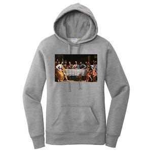 The Lord Jesus Christ With 12 Apostles On The Lords Supper Women's Pullover Hoodie