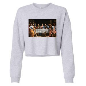 The Lord Jesus Christ With 12 Apostles On The Lords Supper Cropped Pullover Crew