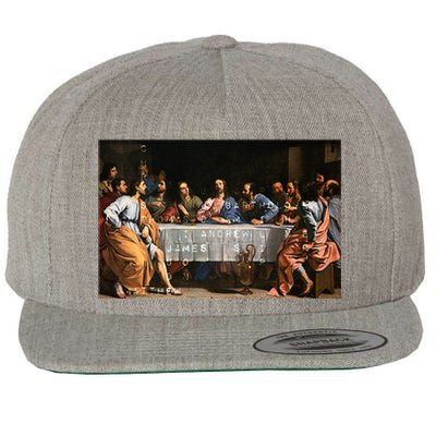 The Lord Jesus Christ With 12 Apostles On The Lords Supper Wool Snapback Cap