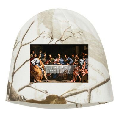 The Lord Jesus Christ With 12 Apostles On The Lords Supper Kati - Camo Knit Beanie