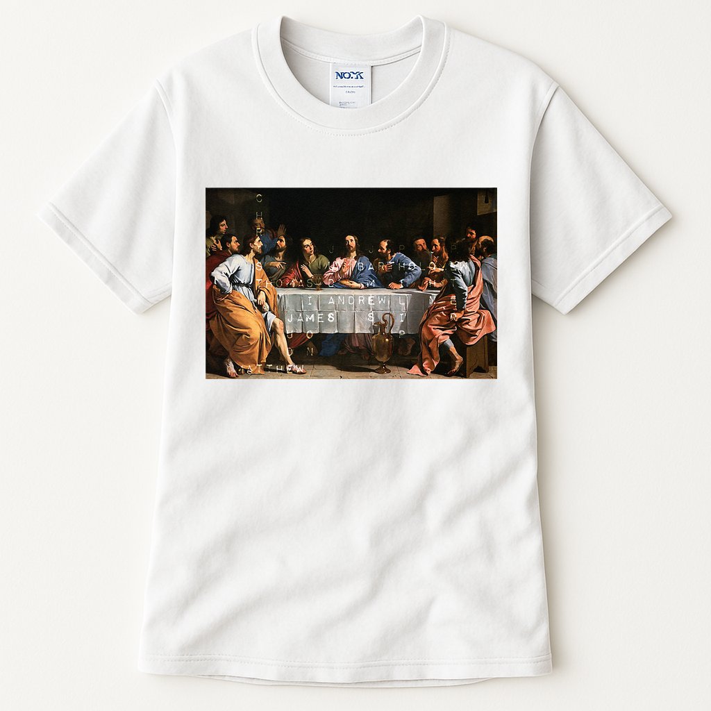 The Lord Jesus Christ With 12 Apostles On The Lords Supper Tall T-Shirt