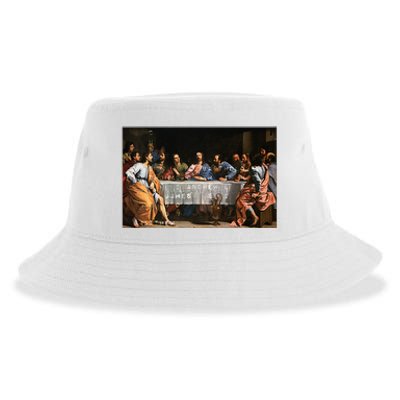 The Lord Jesus Christ With 12 Apostles On The Lords Supper Sustainable Bucket Hat