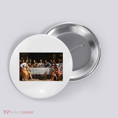 The Lord Jesus Christ With 12 Apostles On The Lords Supper Button