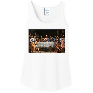 The Lord Jesus Christ With 12 Apostles On The Lords Supper Ladies Essential Tank