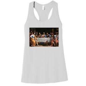 The Lord Jesus Christ With 12 Apostles On The Lords Supper Women's Racerback Tank