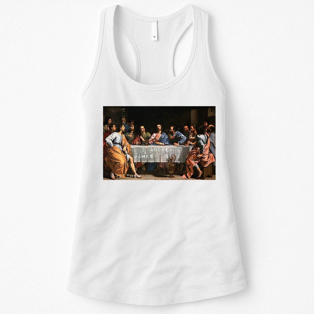 The Lord Jesus Christ With 12 Apostles On The Lords Supper Womens Tank Top