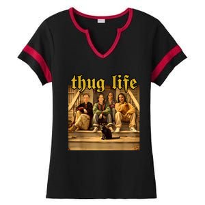 Thug Life Kamala Harris 2024 Feminist Vote Blue Election Ladies Halftime Notch Neck Tee