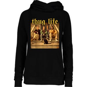 Thug Life Kamala Harris 2024 Feminist Vote Blue Election Womens Funnel Neck Pullover Hood