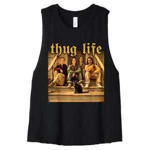 Thug Life Kamala Harris 2024 Feminist Vote Blue Election Women's Racerback Cropped Tank