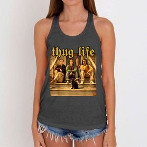 Thug Life Kamala Harris 2024 Feminist Vote Blue Election Women's Knotted Racerback Tank