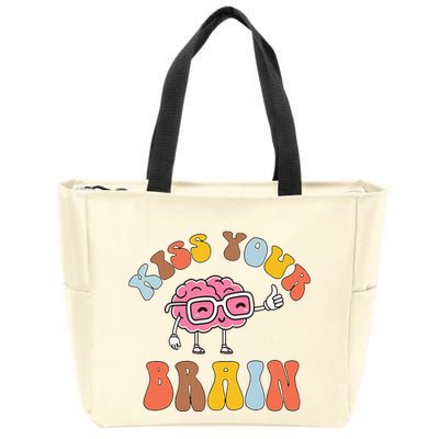 Teacher Life Kiss Your Brain Students Class Zip Tote Bag