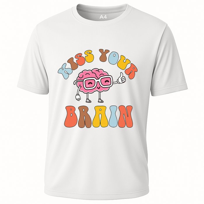 Teacher Life Kiss Your Brain Students Class Cooling Performance Crew T-Shirt