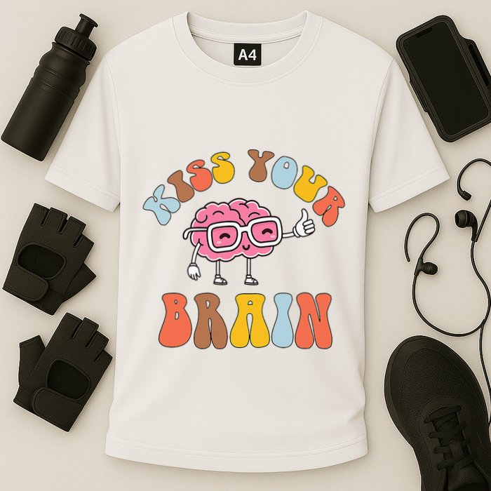 Teacher Life Kiss Your Brain Students Class Cooling Performance Crew T-Shirt