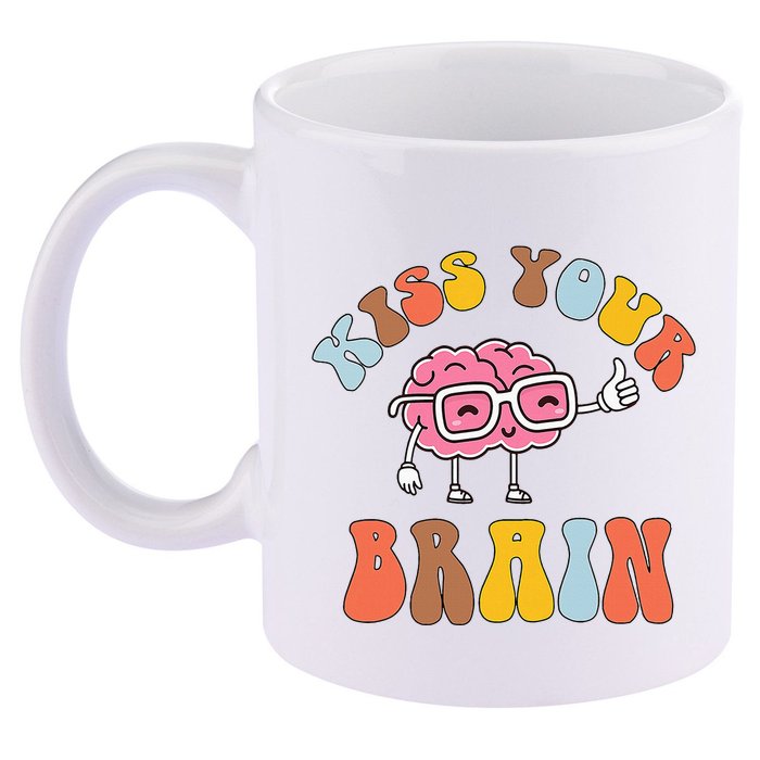 Teacher Life Kiss Your Brain Students Class 11oz C Handle Ceramic Mug