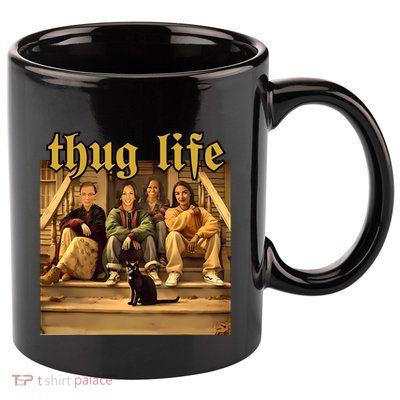 Thug Life Kamala Harris 2024 Feminist Vote Blue Election 11oz C Handle Ceramic Mug
