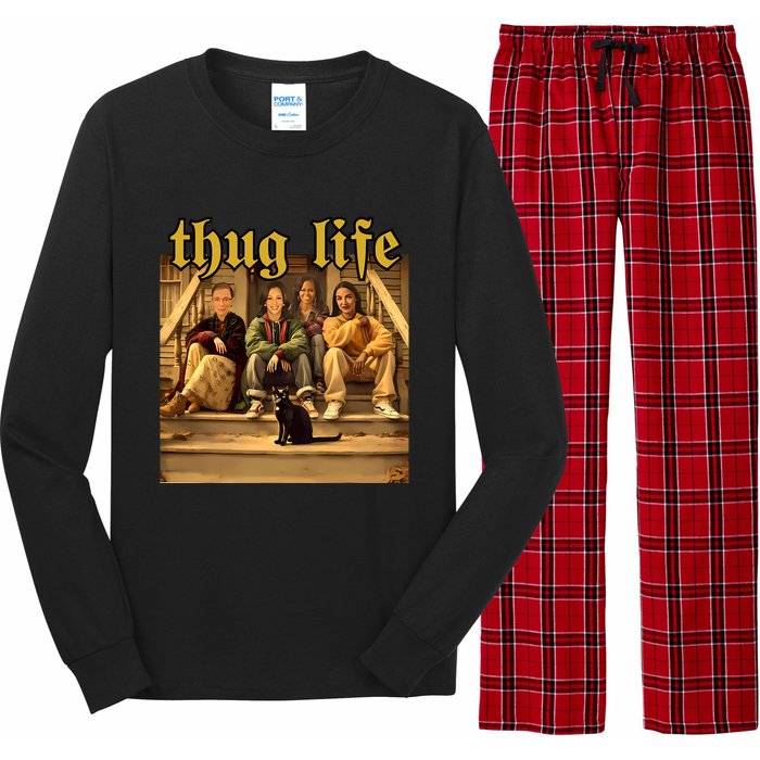 Thug Life Kamala Harris 2024 Feminist Vote Blue Election Long Sleeve Pajama Set