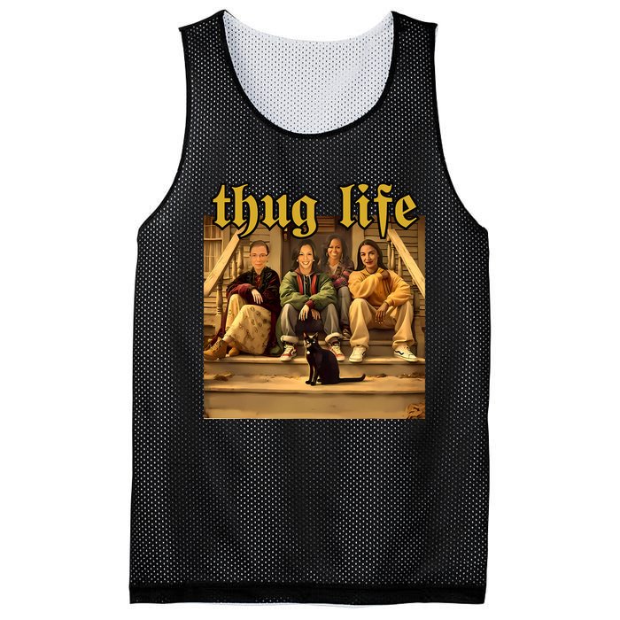 Thug Life Kamala Harris 2024 Feminist Vote Blue Election Mesh Reversible Basketball Jersey Tank