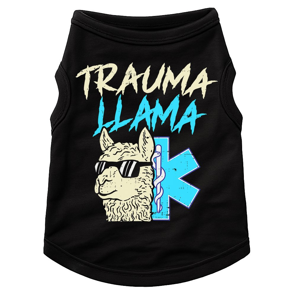 Trauma Llama K Funny Alpaca Llama Snake Doggie Tank