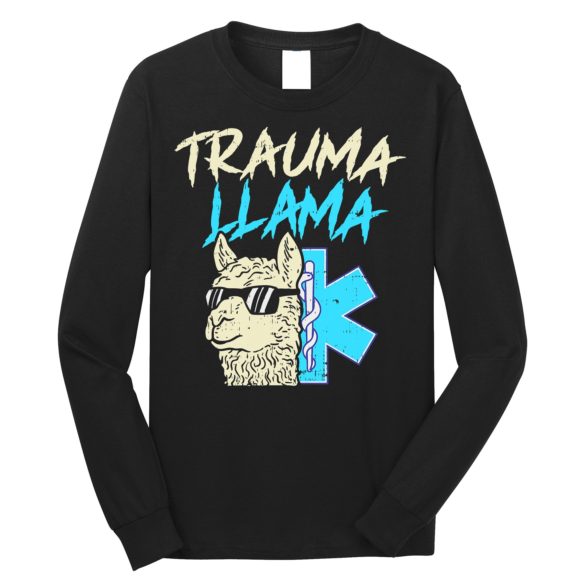 Trauma Llama K Funny Alpaca Llama Snake Long Sleeve Shirt