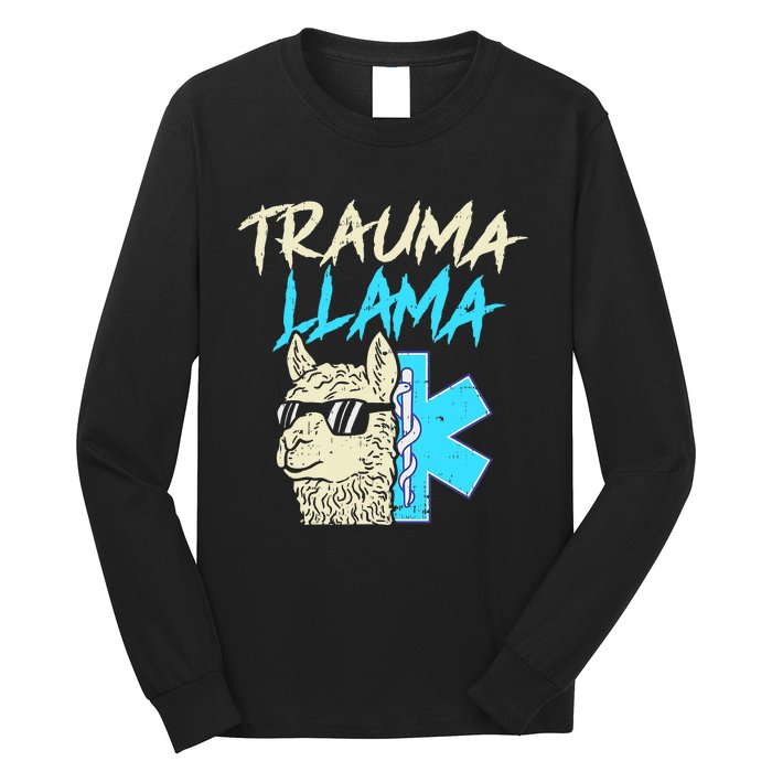 Trauma Llama K Funny Alpaca Llama Snake Long Sleeve Shirt