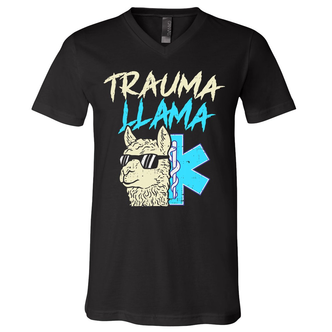 Trauma Llama K Funny Alpaca Llama Snake V-Neck T-Shirt