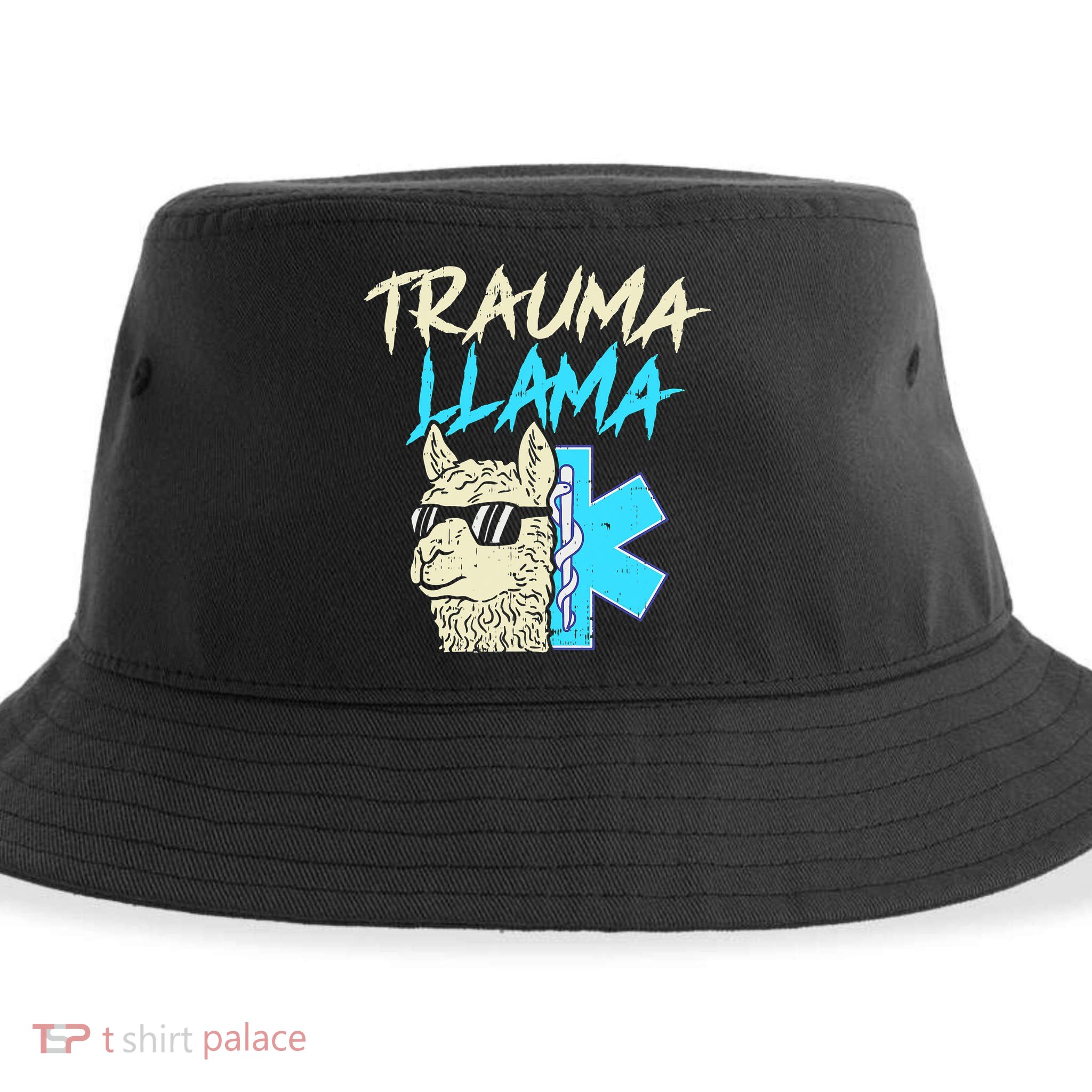 Trauma Llama K Funny Alpaca Llama Snake Sustainable Bucket Hat