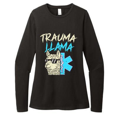 Trauma Llama K Funny Alpaca Llama Snake Womens CVC Long Sleeve Shirt