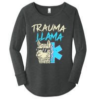 Trauma Llama K Funny Alpaca Llama Snake Women's Perfect Tri Tunic Long Sleeve Shirt