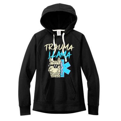 Trauma Llama K Funny Alpaca Llama Snake Women's Fleece Hoodie