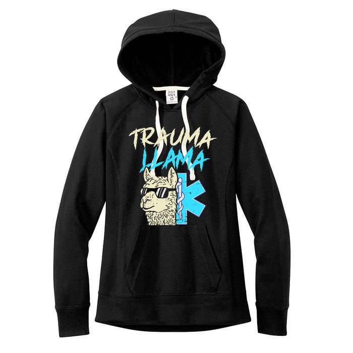 Trauma Llama K Funny Alpaca Llama Snake Women's Fleece Hoodie