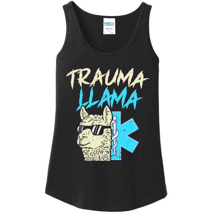 Trauma Llama K Funny Alpaca Llama Snake Ladies Essential Tank