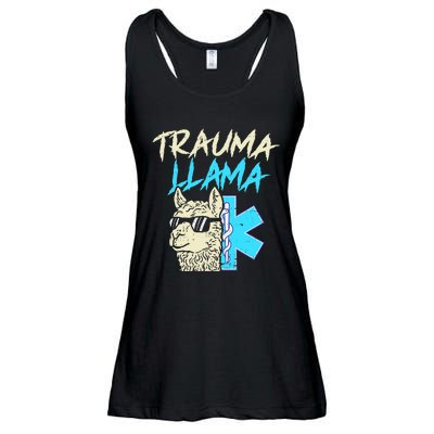 Trauma Llama K Funny Alpaca Llama Snake Ladies Essential Flowy Tank