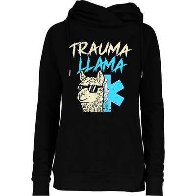 Trauma Llama K Funny Alpaca Llama Snake Womens Funnel Neck Pullover Hood