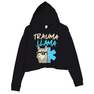 Trauma Llama K Funny Alpaca Llama Snake Crop Fleece Hoodie