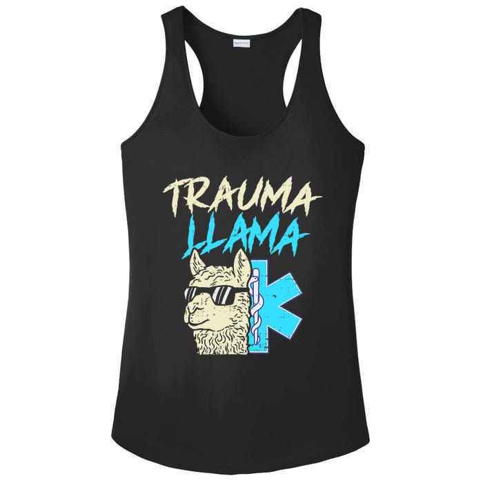 Trauma Llama K Funny Alpaca Llama Snake Ladies PosiCharge Competitor Racerback Tank