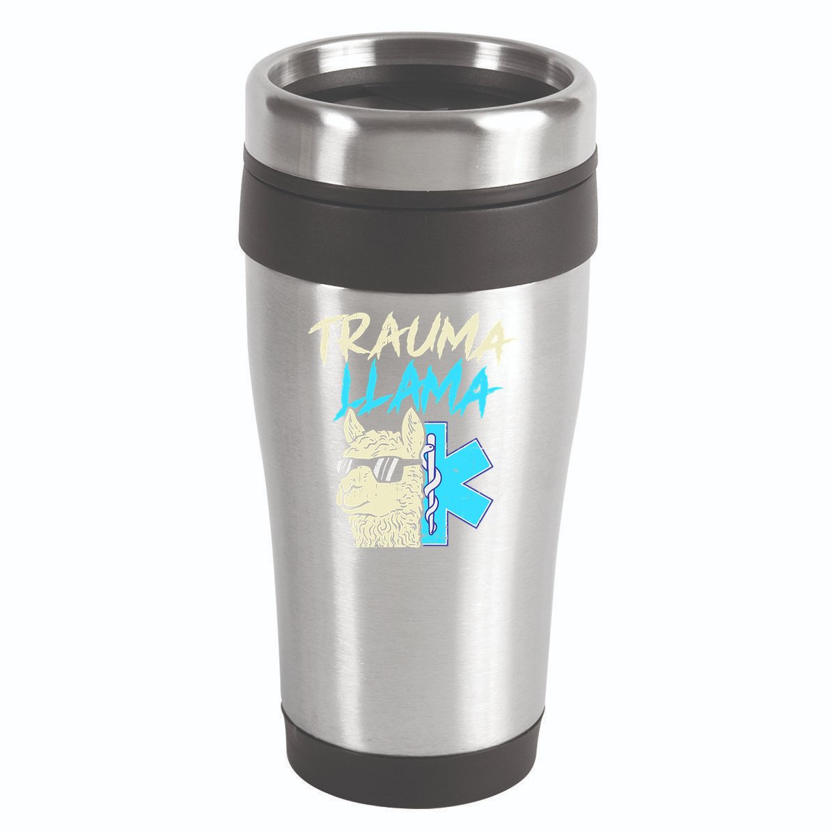 Trauma Llama K Funny Alpaca Llama Snake 16oz Travel Tumbler