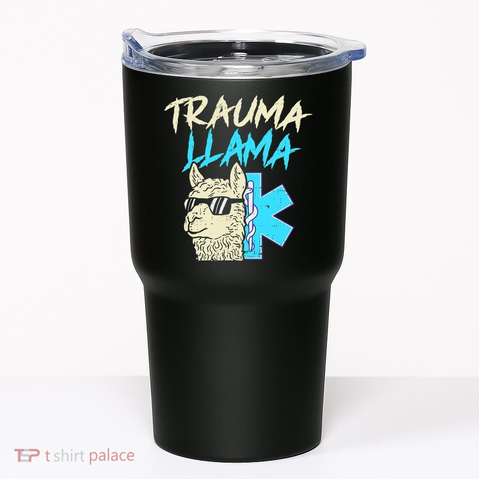 Trauma Llama K Funny Alpaca Llama Snake Tumbler