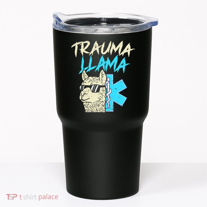Trauma Llama K Funny Alpaca Llama Snake Tumbler