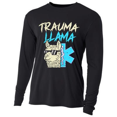 Trauma Llama K Funny Alpaca Llama Snake Cooling Performance Long Sleeve Crew