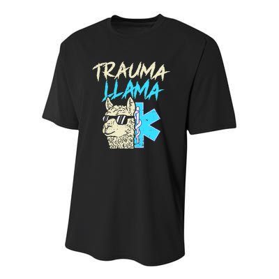 Trauma Llama K Funny Alpaca Llama Snake Youth Performance Sprint T-Shirt