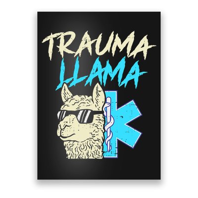 Trauma Llama K Funny Alpaca Llama Snake Poster