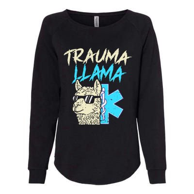 Trauma Llama K Funny Alpaca Llama Snake Womens California Wash Sweatshirt